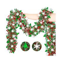 Guirlanda De Natal Metálica Brilhante Fácil De Pendurar Ajustável Reutilizável Iluminada Para Porta,