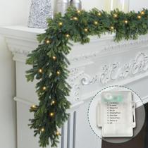 Guirlanda de Natal OZFHUA de 1,8 m de cedro pré-iluminado com luzes Guirlanda de Natal OZFHUA de 1,8 m de cedro pré-iluminado com luzes