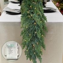 Guirlanda de Natal OZFHUA Pine 1,8 m com luzes internas/externas Guirlanda de Natal OZFHUA Pine 1,8 m com luzes internas/externas