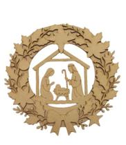 Guirlanda de Natal Sagrada Família em MDF - 23x23cm - Decoração Festiva Guirlanda de Natal Sagrada Família em MDF - 23x23cm - Decoração Festiva