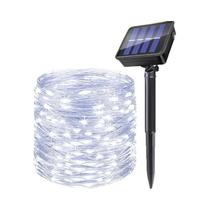 Guirlanda De Natal Solar LED Para Exterior, Luzes De Cordão Com 8 Modos Para Decoração De Jardim,