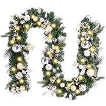 Guirlanda de Natal WANNA-CUL pré-iluminada de 2,7 m com 50 luzes LED