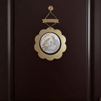 Guirlanda De Páscoa Religiosa Gravação Ele Vive Jesus Redonda Decoração De Porta Mdf