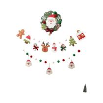 Guirlanda De Pérolas De Natal Fofa Com Papai Noel, Enfeite Pendurado, Decoração De Festa, Banner De