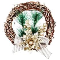 Guirlanda Decorada Enfeite De Natal Para Porta Golden