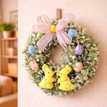 Guirlanda Decorativa de Páscoa com Ovos Artificiais 30cm Branco Amarelo Verde Roxo Guirlanda Decorativa de Páscoa com Ovos Artificiais 30cm Branco Amarelo Verde Roxo