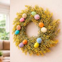 Guirlanda Decorativa de Páscoa com Ovos Artificiais 30cm para Ambientes Internos Amarelo Guirlanda Decorativa de Páscoa com Ovos Artificiais 30cm para Ambientes Internos Amarelo