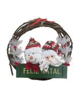 Guirlanda Enfeite Natal Decorada Papai Noel Boneco Neve 33cm