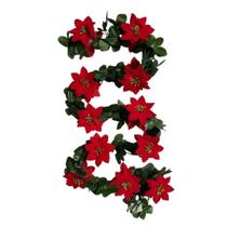 Guirlanda Flor Bico de Papagaio Decoração Natal 22 Haster 1,80m Guirlanda Flor Bico de Papagaio Decoração Natal 22 Haster 1,80m