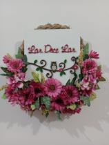 Guirlanda floral e enfeite de porta bem vindos 40x40 cm - Tânia Stringhini Desing floral