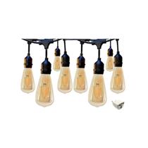 Guirlanda impermeável com 10 lâmpadas vintage de 10 metros de comprimento Guirlanda impermeável com 10 lâmpadas vintage de 10 metros de comprimento