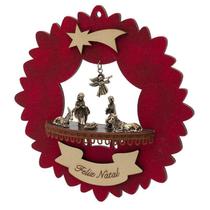 Guirlanda Moldada Vermelha com Presépio Natal Guirlanda Moldada Vermelha com Presépio Natal