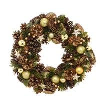 Guirlanda Natalina 40cm Dourada Decoração Enfeite Natal Christmas Casa Sala Porta Escritório Consultório Papai Noel Decorativa Moderna Grande Presente Guirlanda Natalina 40cm Dourada Decoração Enfeite Natal Christmas Casa Sala Porta Escritório Consultório Papai Noel Decorativa Moderna Grande Presente