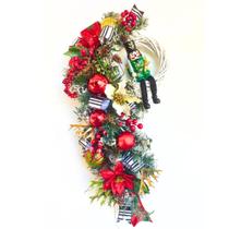 Guirlanda Natalina Decorativa 60x30cm Soldado Quebra Nozes com Luz