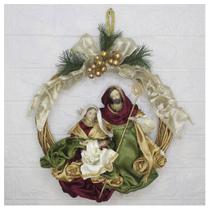 Guirlanda Natalina Enfeite De Porta Natal Sagrada Família 30cm - Gici Christmas