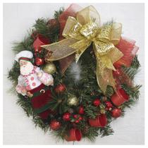 Guirlanda Natalina Enfeite De Porta Papai Noel Confeiteiro 50cm