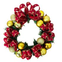 Guirlanda Natalina Luxo LaÇO Vermelho PoÁ Dourado