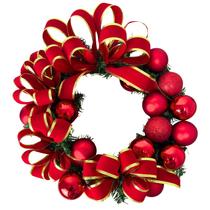 Guirlanda Natalina Luxo Vermelha E Dourada Premium