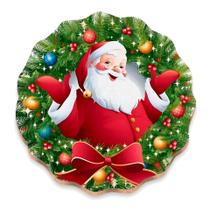 Guirlanda Natalina Mandala com Papai Noel MDF Decoração Festiva para Porta e Parede