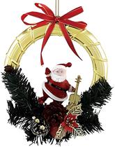 Guirlanda Papai Noel 18 cm Decoração Natalina Charmosa e Aconchegante