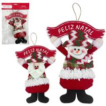 Guirlanda papai noel / boneco de neve xadrez vd com placa feliz natal 24x18cm Guirlanda papai noel / boneco de neve xadrez vd com placa feliz natal 24x18cm
