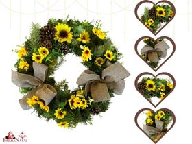 Guirlanda Para o Dia A Dia com Flores Artificiais Amarelas de 45 cm - Decoração de Porta. Guirlanda Para o Dia A Dia com Flores Artificiais Amarelas de 45 cm - Decoração de Porta.
