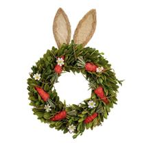 Guirlanda Pascal com Orelhas de Coelho Cenouras e Flores 55x40 cm Páscoa