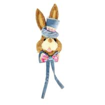 Guirlanda Páscoa Coelho Menino Decorada 33x16x9cm Azul M - Inigual