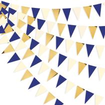 Guirlanda pinkblume 9m Bandeirolas Triangulares Azul Marinho Dourado Guirlanda pinkblume 9m Bandeirolas Triangulares Azul Marinho Dourado