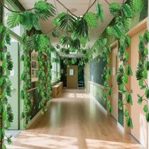 Guirlanda Preboun 6m Tema Selva Kit de Decoração com Folhas Tropicais