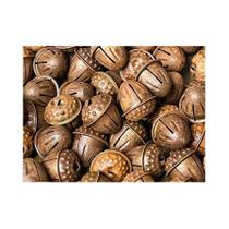 Guirlanda Rústica De Natal Com Sinos De Natal E Bolos De Carvalho, Decoração De Casa Estilo Fazenda