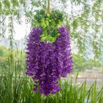 Guirlanda suspensa artificial Wisteria Vine Ratta - 12 unidades roxa
