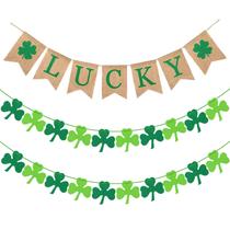 Guirlanda Yocharm 190 cm de Juta com LETRAS LUCKY” e Trevo Verde Guirlanda Yocharm 190 cm de Juta com LETRAS LUCKY” e Trevo Verde