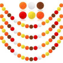 Guirlandas de bolas de feltro de Ação de Graças MARFOREVER, pacote com 4, 8 m e 30 bolas