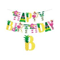 Guirlandas De Flamingo Tropical Luau Do Havai, Banner ALOHA, Decorações Para Festa De Aniversário Na
