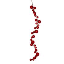 Guirnalda de adornos navideños bolas rojas estilo caramelo Vickerman 180 cm Guirnalda de adornos navideños bolas rojas estilo caramelo Vickerman 180 cm