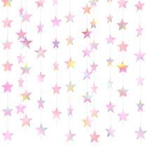 Guirnalda de Estrellas Decorativa Glitter Iridiscente Rosa 40m