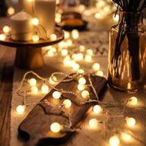 Guirnalda de Luces con Esferas LED de 10 m y 80 Luces, Alimentada por USB, Luz Cálida Blanca Guirnalda de Luces con Esferas LED de 10 m y 80 Luces, Alimentada por USB, Luz Cálida Blanca