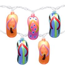 Guirnalda de luces GOOTHY con sandalias tropicales de playa, 2.6 metros con 10 sandalias de colores