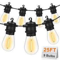 Guirnalda de luces para exteriores GvvooHome 7.5 m con 9 bombillas irrompibles