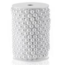 Guirnalda ZJJZGYXINTAI de perlas falsas de 10 mm, hilo blanco de 10 m Guirnalda ZJJZGYXINTAI de perlas falsas de 10 mm, hilo blanco de 10 m
