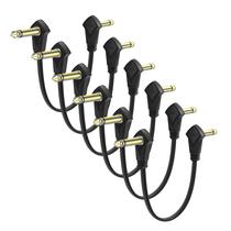 Guitar Patch Cables Augioth 15 cm, pacote com 6 unidades com plugue dourado