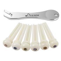 Guitarra acústica Bridge Pins Donner White Bone com ponto de abalone
