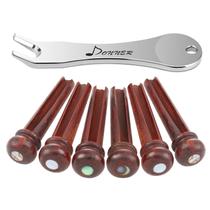 Guitarra acústica Bridge Pins Donner Wooden com ponto de abalone, 6 unidades