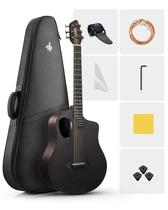 Guitarra acústica Donner 38 Carbon X Wood com estojo e acessórios