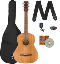 Guitarra acústica Fender FA-15 em escala 3/4 para crianças com acessórios