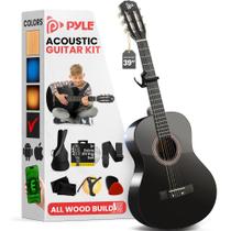 Guitarra acústica Pyle Beginner 4/4 tamanho grande com acessórios