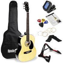Guitarra Acústica RockJam RJW-101-N-PK com Suporte e Acessórios