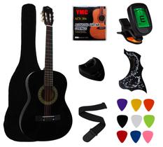 Guitarra Acústica YMC 38 Black para Iniciantes - com Acessórios
