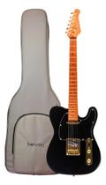 Guitarra benson - hardy t 904 - telecaster - black / gold com capa